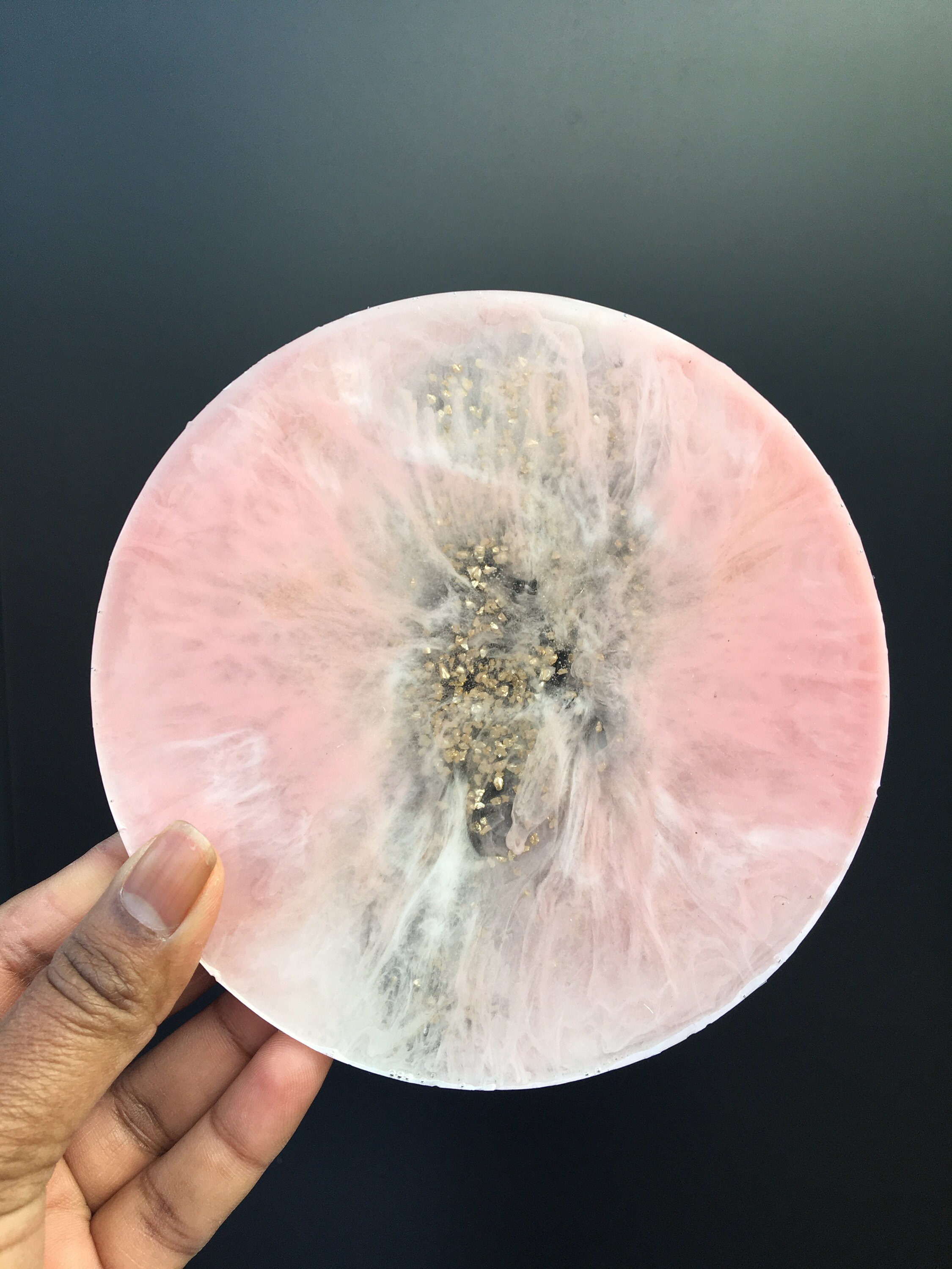 Blush White and Gold Dust Candle Plate Candle Holder Etsy