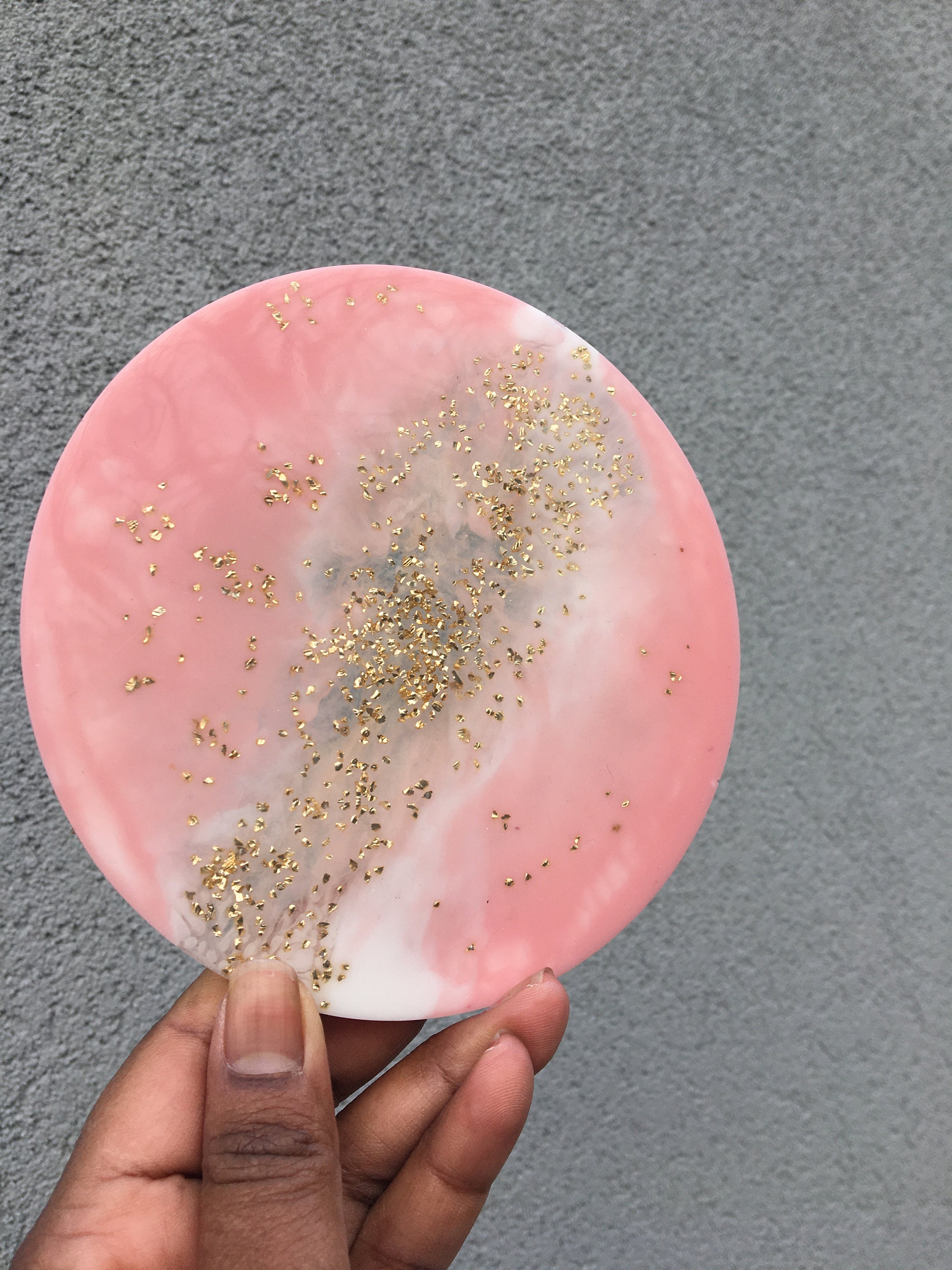 Blush White and Gold Dust Candle Plate Candle Holder Etsy
