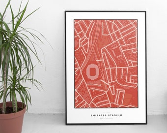 Eiffelturm-Arenal Stade gepunktete Karte - Paris Fussball Poster/Postkarte