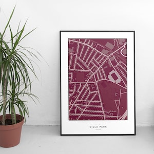 Mappa punteggiata dello stadio Villa Park - Poster/Cartolina del football dell'Aston Villa
