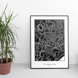 St James&#39; Park Dotted Map - Newcastle Football Poster/Postcard