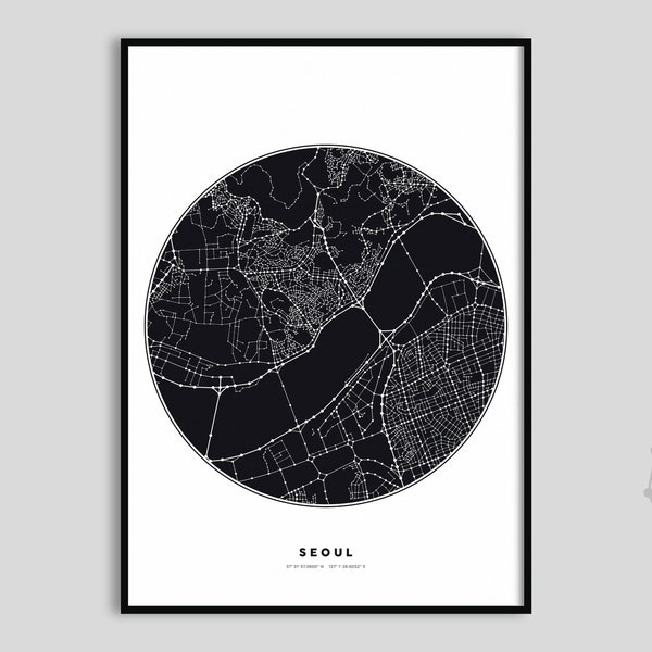 Seoul Constellation Map -  Abstract City Poster/Postcard
