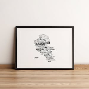 Music of Liverpool Word Map - Typography Poster