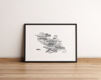 Music of Sheffield Word Map - Typography Poster