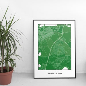Mackenzie Park, Benoni Dotted Map  - South Africa A3 Poster - LIMITED EDITION