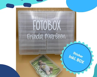 Photo box - Personalized memory box for babies, birth gift, photo book 1-18 years with birth dates & special memories