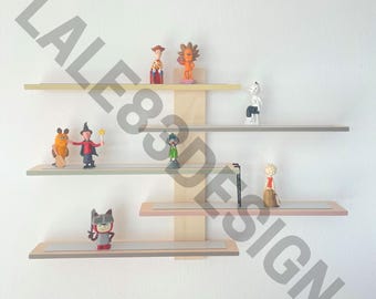 Magnetic Tonie Edurino Wooden Shelf in Greige – Soft Colors, Handmade, Children's Room Storage for Tonie Figures, Child-Friendly