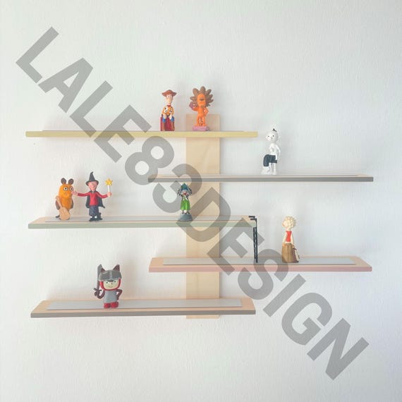 Magnetisches Tonie  Edurino Regal Holz in Greige – Sanfte Farbtöne Handgefertigt Kinderzimmer Aufbewahrung für Tonie Figuren, Kindgerecht