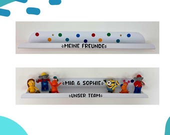 Edurino Magnetic Storage | White with colorful dots - Personalized children's room shelf | Wall shelf for Tonies figures