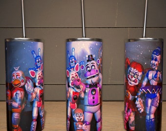 Five Nights At Freddy's 20oz Skinny Tumbler Wrap Png, Five Nights At F –  Drabundlesvg