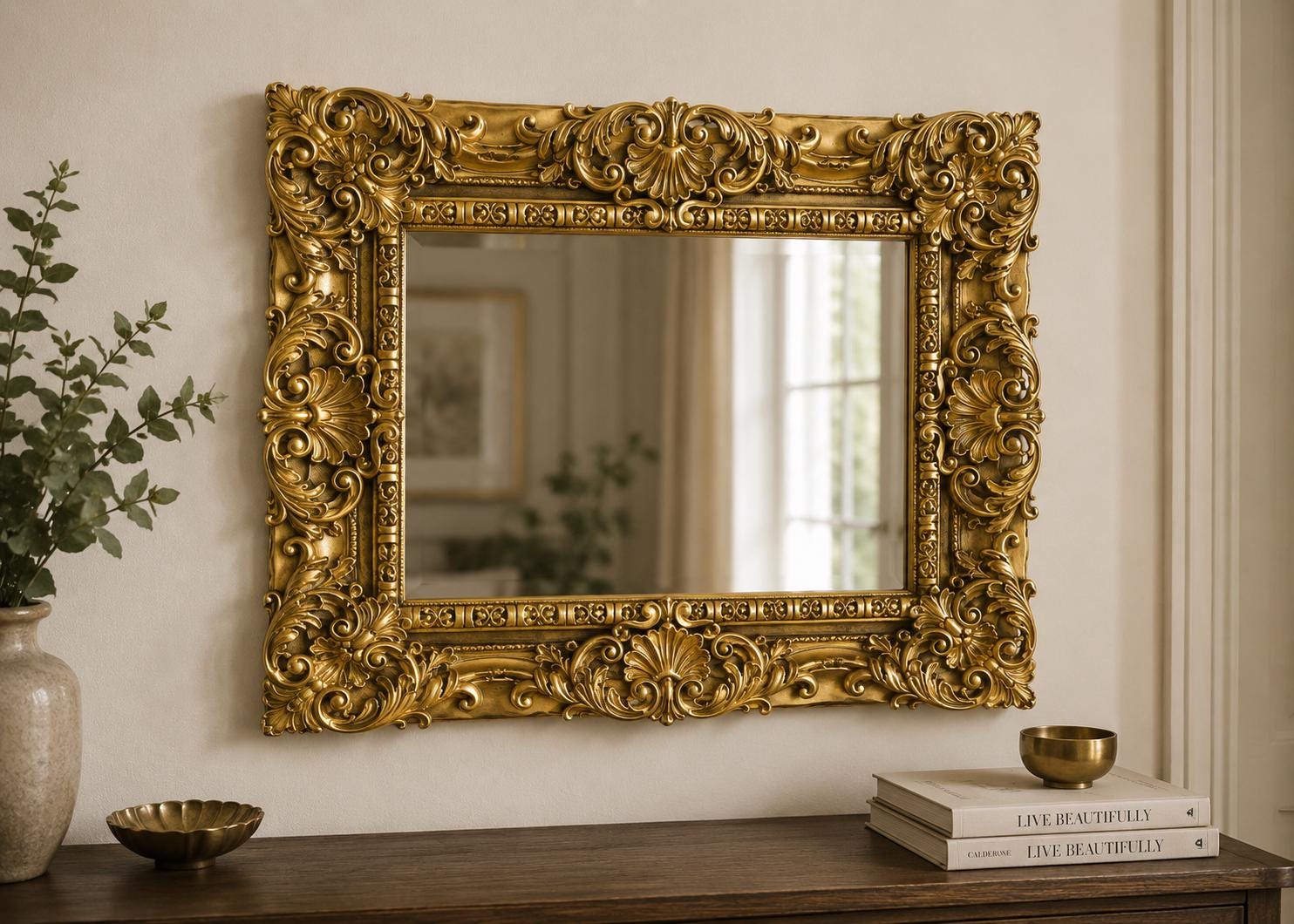 Gold vintage mirror frame - Etsy 日本