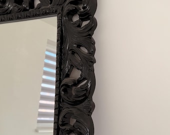 ブラック＆シルバーゴシックミラー | 大型装飾壁掛けミラー | バロック