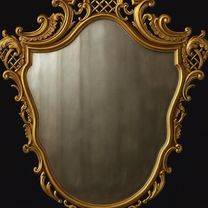 オーバルバロックアンティークゴールドミラー - エレガントな装飾
