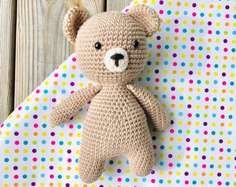 Teddy Bear Amigurumi Crocheted Stuffed Animal (Brown)