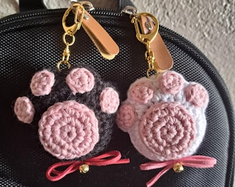 Crocheted Cat Paws Keychain
