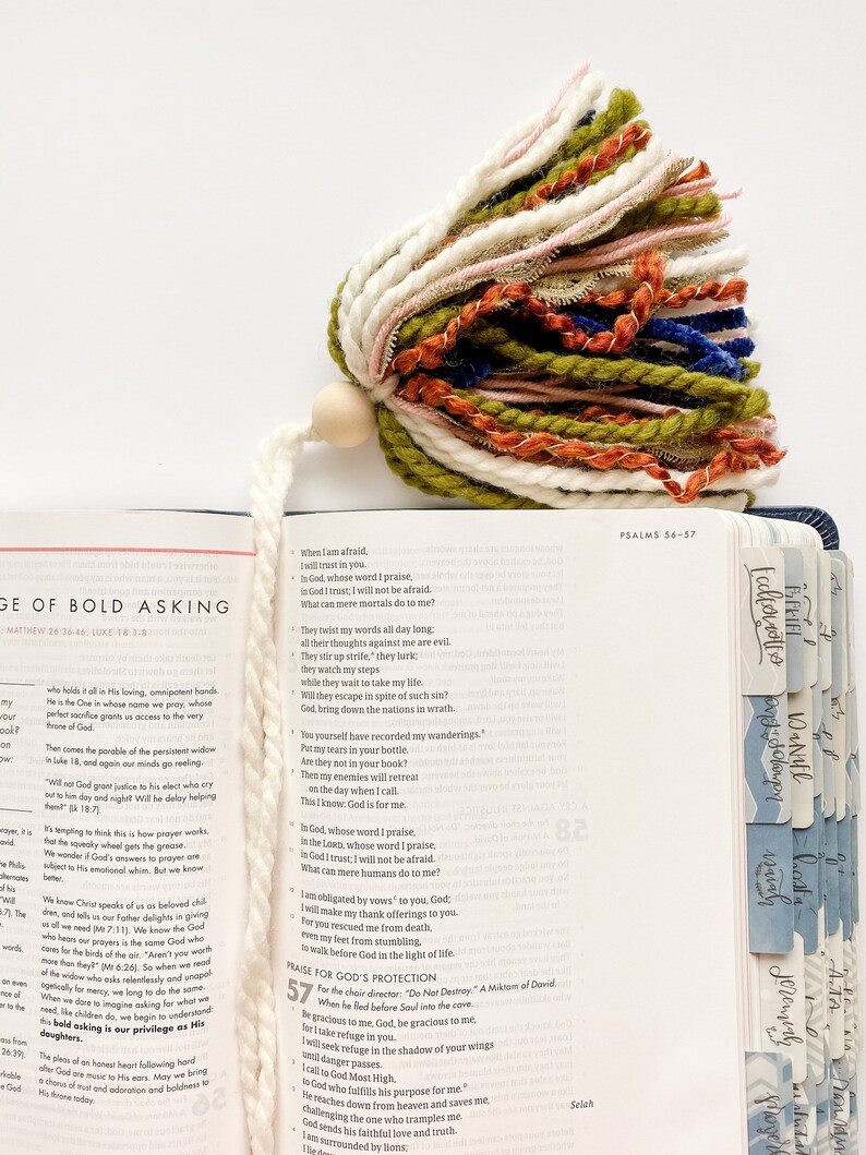 Tassel Bookmark Bible Bookmark Chunky Tassel Boho Etsy