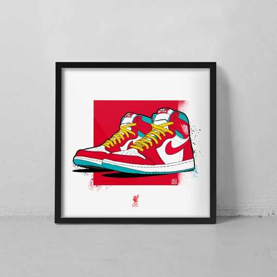 Liverpool FC Air Jordan 1 LFC Illustration Graphic Art Print | Etsy UK