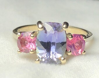 Goldring mit Tansanit Spinell
