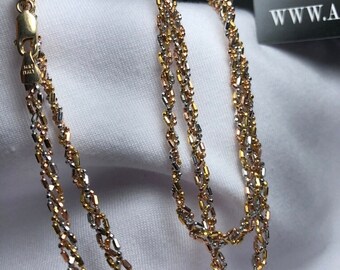 14k Multi Color Gold Halskette