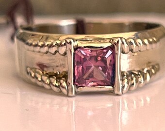 Pink Sapphire White Gold Engagement