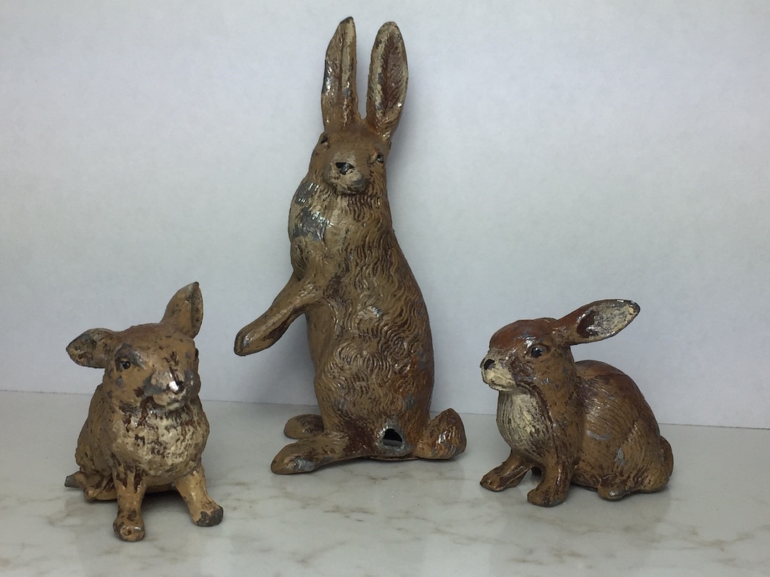 Antique Heyde German Cast Lead Bunnies - Set of 3 - Etsy