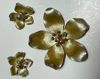 Vintage Kramer Gold-Toned Floral Jewelry Set