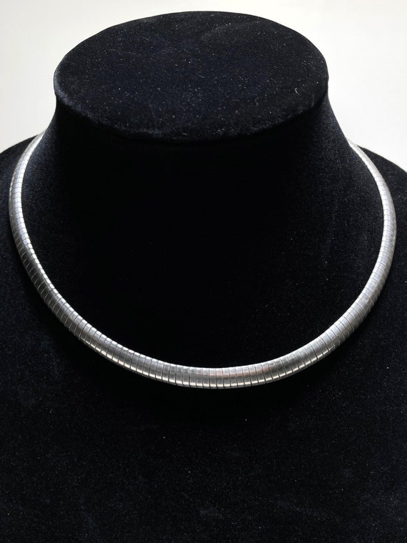 Sterling Silver 9mm Omega Necklace 18"