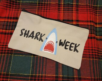 Shark Week Bag-Time of the Month-Teen Period Kit-Period Kit Pouch-Young Lady Pouch-First Period Emergency Bag-Time of The Month Kit-Tampons
