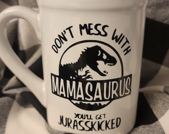 Mamasaurus Wine Glass-Mom-Mom Life-Mama Dino-Wine-Wine Glass-Coffee Mug-Mother's Day-Birthday-Christmas-Jurassic-Mother Gift-Grandma Gift