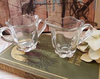 Clear Glass Cream and Sugar VINTAGE