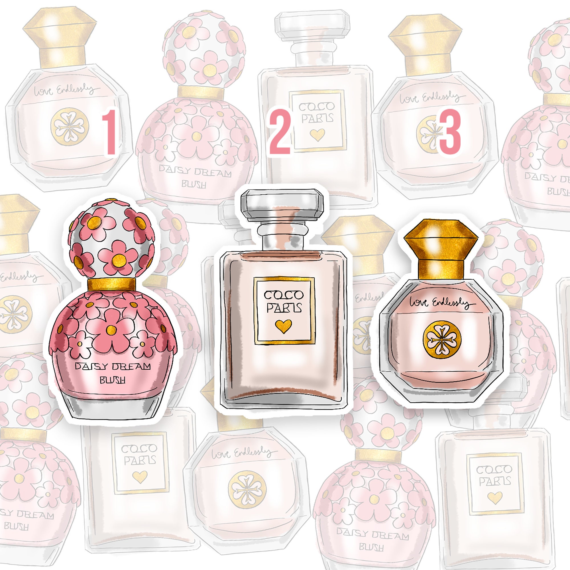 Coco Daisy Tori Perfume Pegatina impermeable perfecto para Etsy España