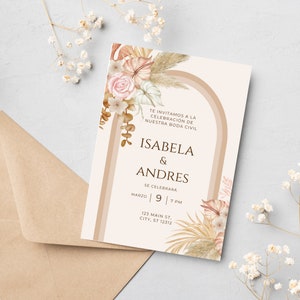 Espanol - Invitación de boda personalizada en Canva - huwelijksuitnodiging in het Spaans