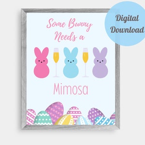 Sommige konijntjes hebben een mimosa-teken nodig, Pasen-mimosa-teken, paasteken, paasfeesttekens, mimosa-teken, afdrukbaar paasteken