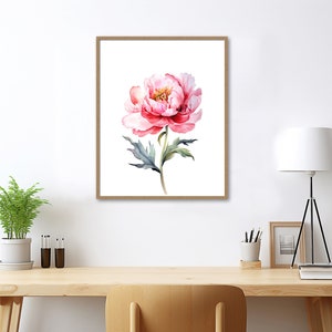Peony Watercolor, Peony Wall Art, Peony Print, Peony Art Print, Botanical Wall Art, Purple Flowers, Home Decor, Art Gift 07053