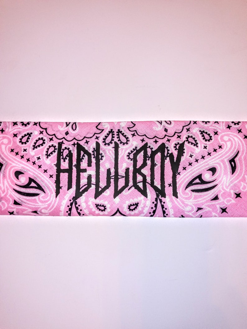 LIL PEEP Pink HELLBOY Bandana Headwrap Face Mask Scarf Etsy