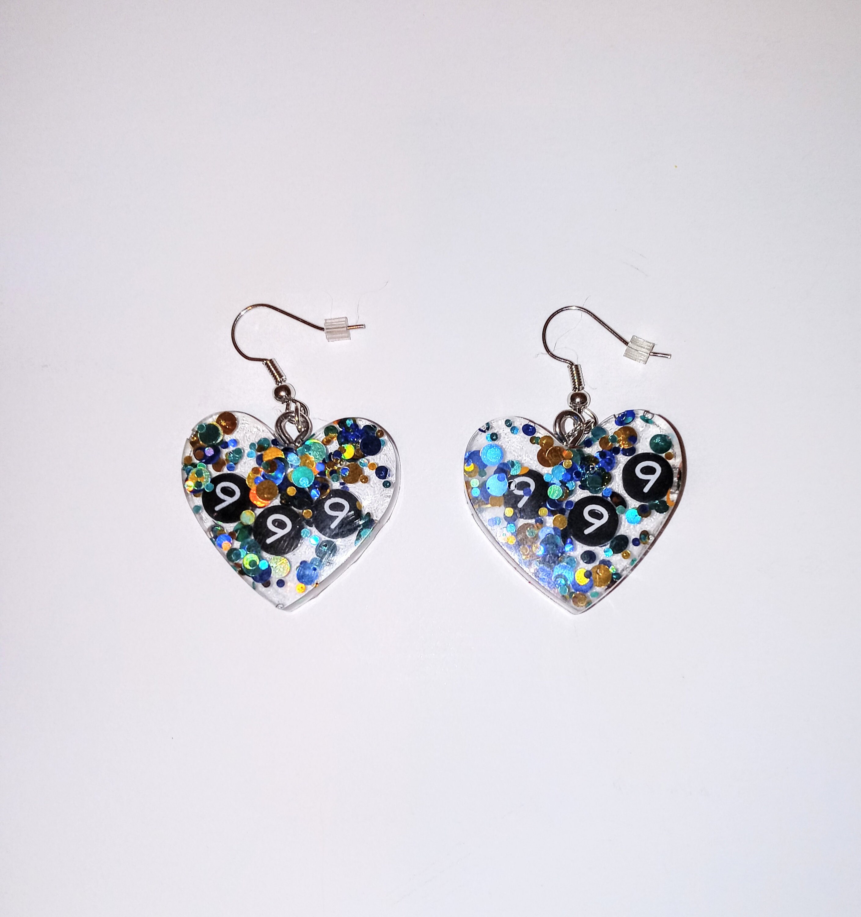 JUICE WRLD '999' Hars Heart EARRINGS Blue & Gold Etsy