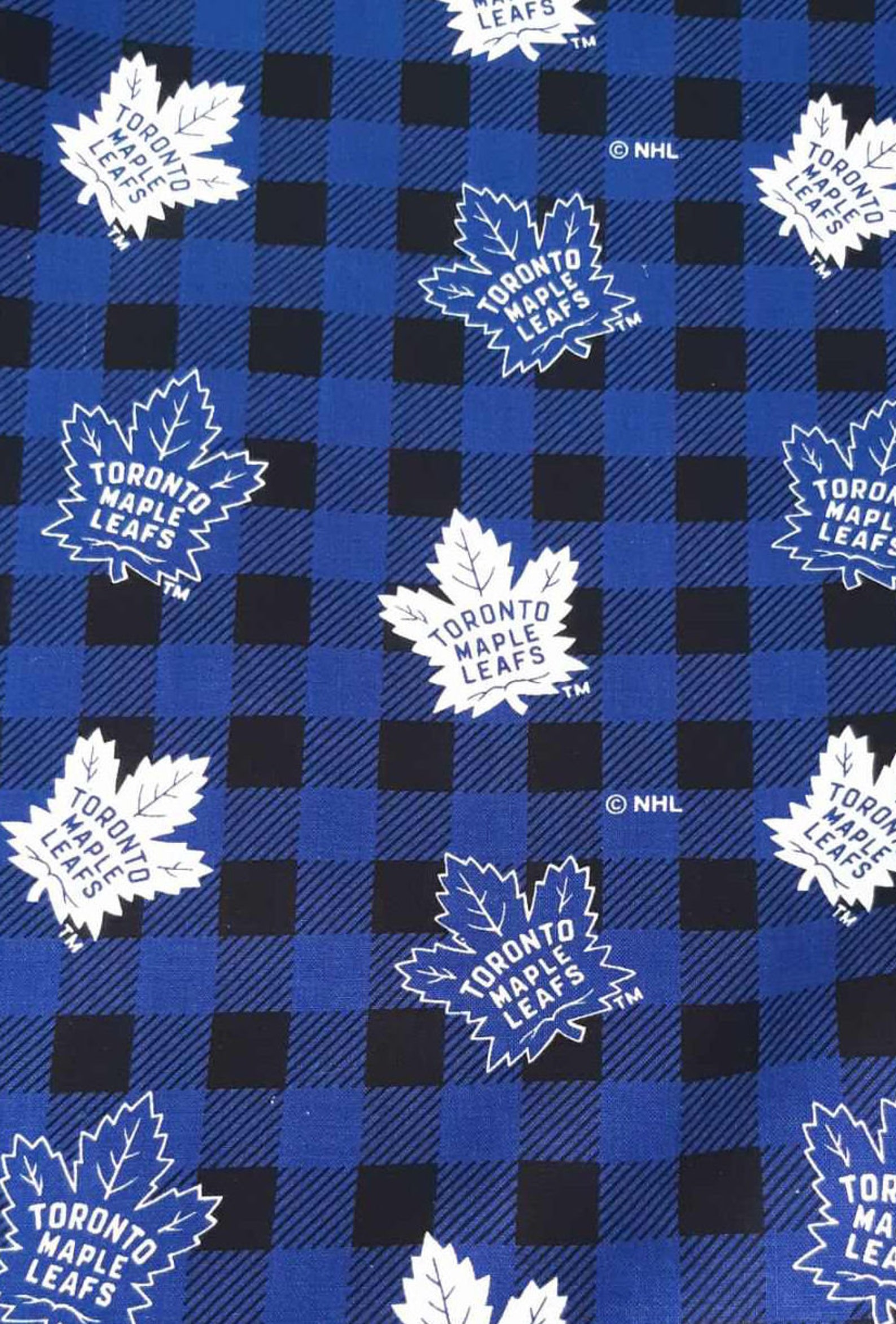 Blue Plaid NHL Toronto Maple Leafs 100 Cotton Fabric By Sykel Etsy