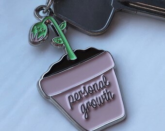 Personal Growth Enamel Keyring