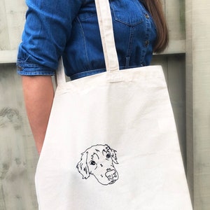 Custom Embroidered Dog Tote Bag