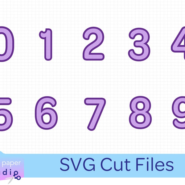 SVG Numbers 0 - 9 Extra Bold with 2 Layers, Easy Cut Files for Cricut, Silhouette, Instant Download for DIY Party Decor and Cake Toppers