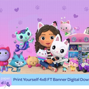 Gabby's Dollhouse Print Yourself Banner or Cake Image Digital Download! High resolution, it can print up to 4 feet tall by 8 feet wide!
