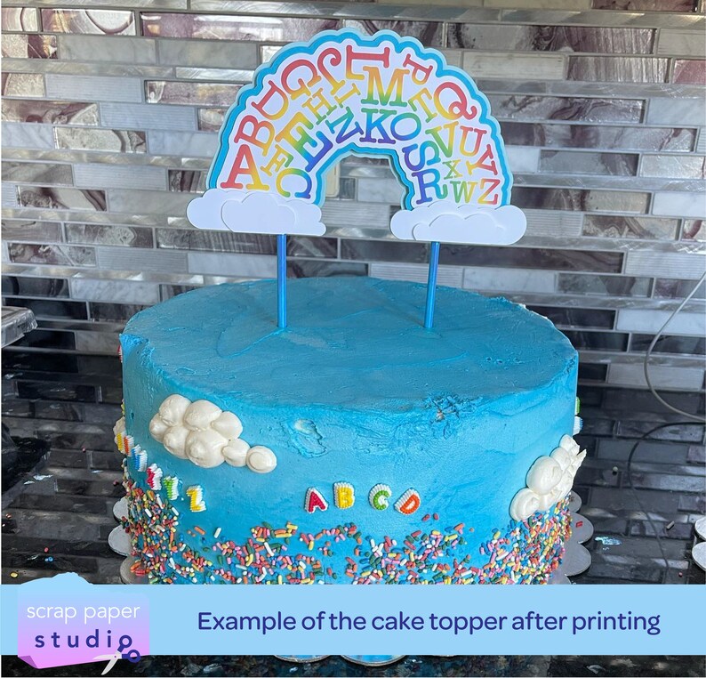 Alphabet Rainbow Print Yourself Cake Topper! Digital Download for ABC ...