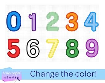 Numeri SVG da 0 a 9 extra grassetto con 2 livelli, file di taglio facili per Cricut, Silhouette, download immediato per decorazioni fai da te per feste e decorazioni per torte