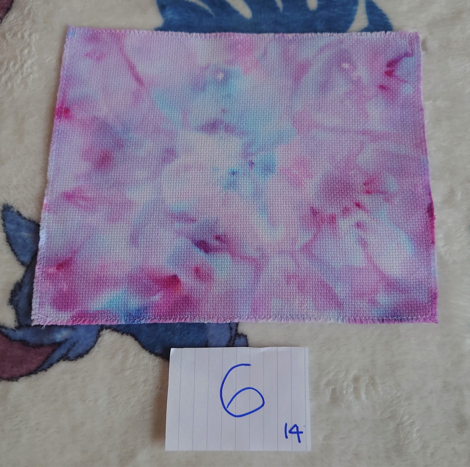 Hand Dyed Aida Fabric Purple Blossom 14 Count 9.5 Etsy