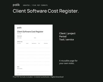 Client Software Cost Register