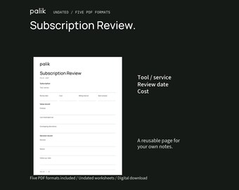 Subscription Review
