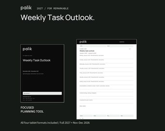 Palik Weekly Task Outlook 2027