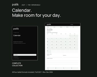 Palik Calendar Planner 2027