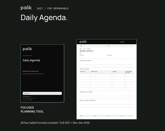Palik Daily Agenda 2027