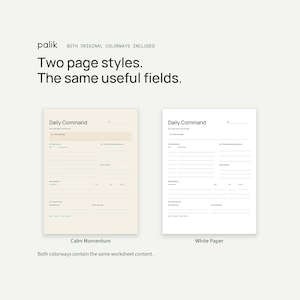 Actual Calm Momentum and White Paper pages from the included PDF. These original colorways are unchanged.